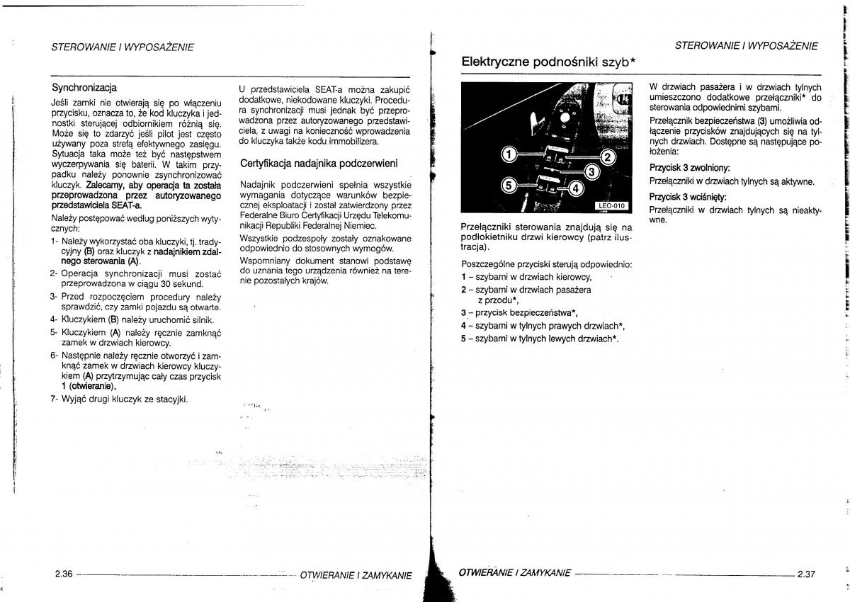 manual  Seat Leon I 1 instrukcja / page 37