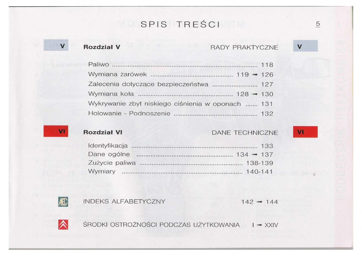 Citroen C5 I FL instrukcja obslugi / page 7