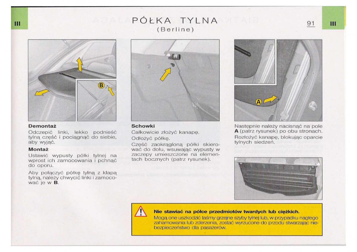 Citroen C5 I FL instrukcja obslugi / page 93