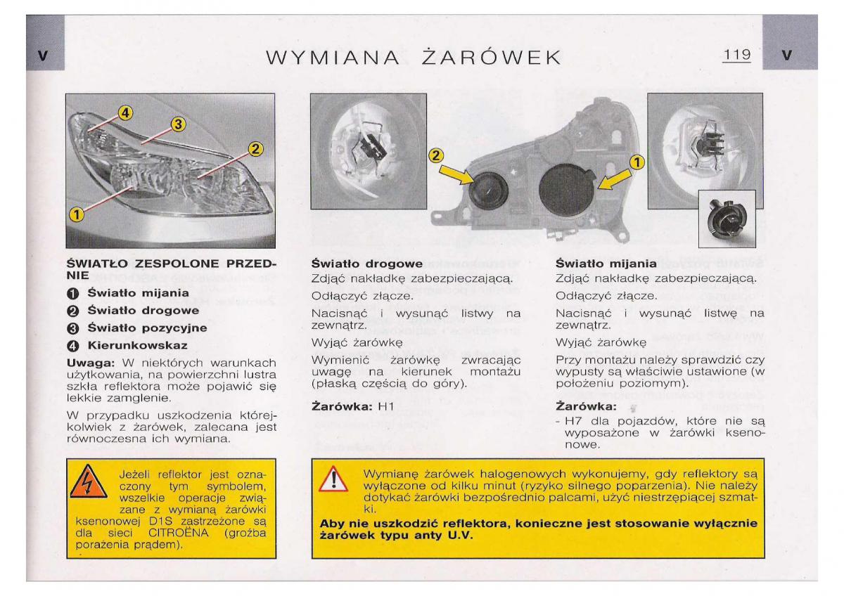 Citroen C5 I FL instrukcja obslugi / page 121