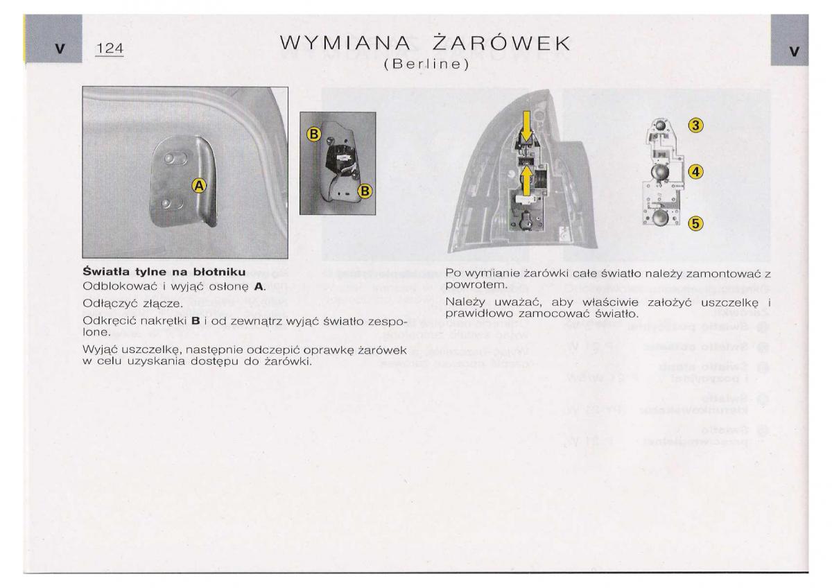 Citroen C5 I FL instrukcja obslugi / page 126