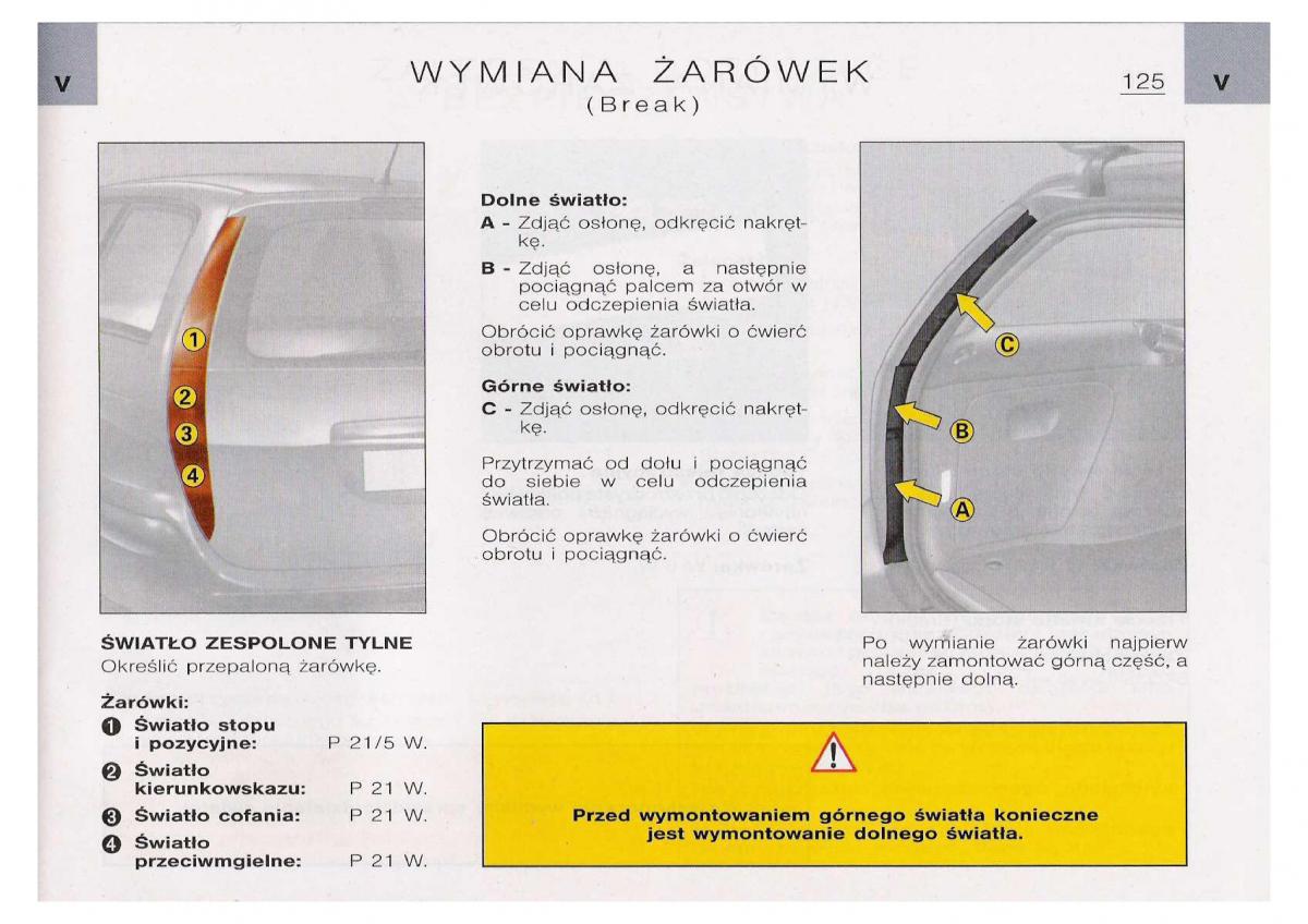 Citroen C5 I FL instrukcja obslugi / page 127