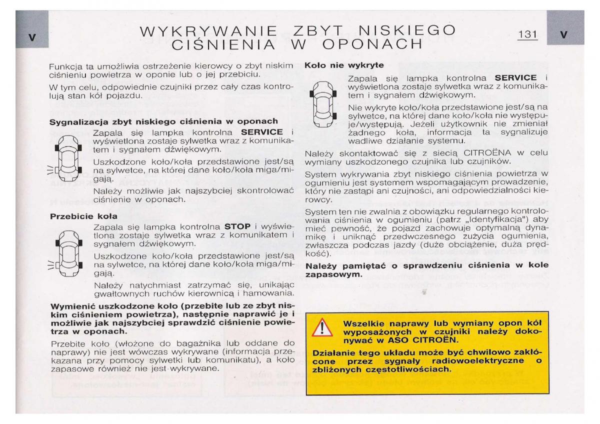 Citroen C5 I FL instrukcja obslugi / page 133