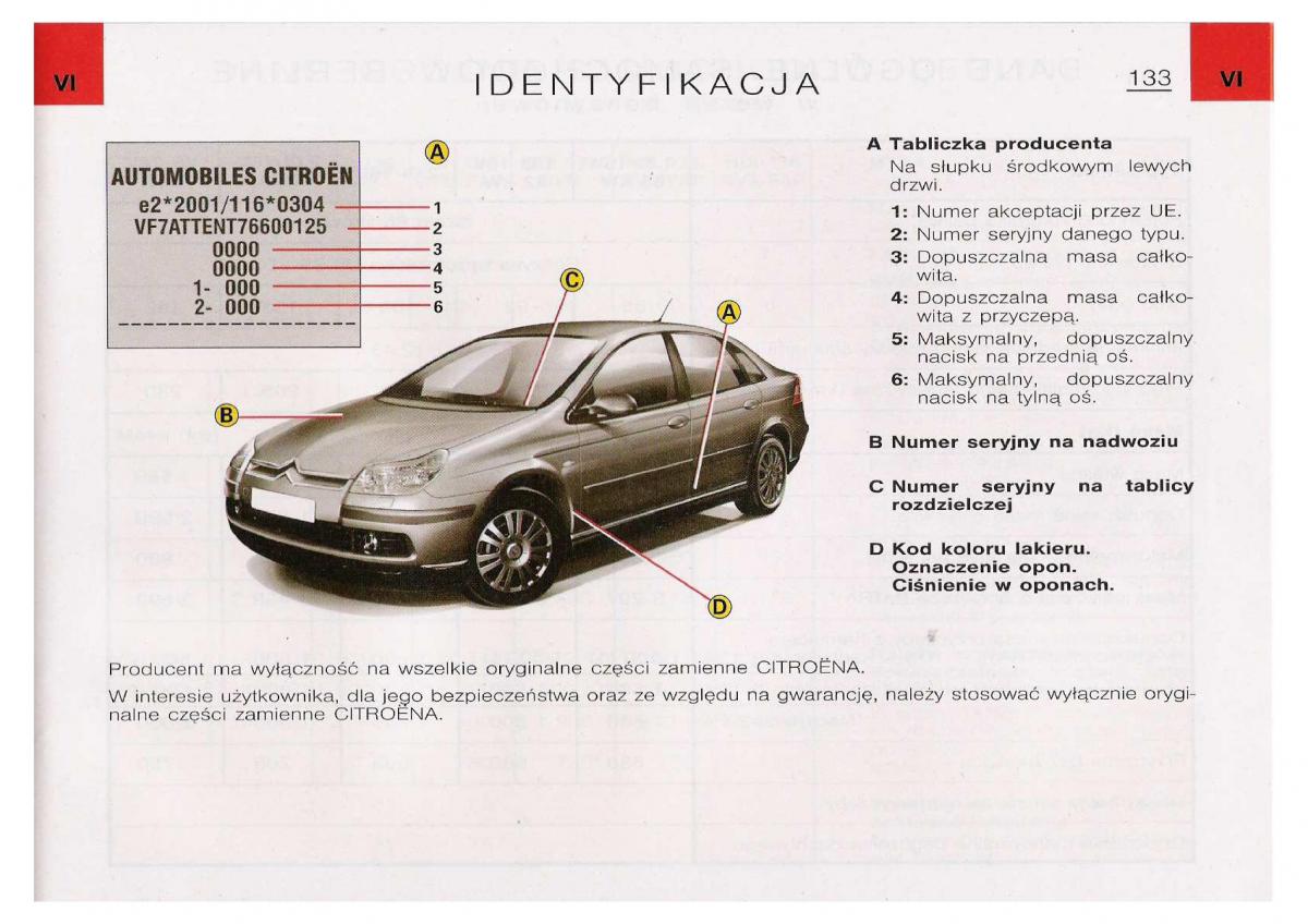 Citroen C5 I FL instrukcja obslugi / page 135