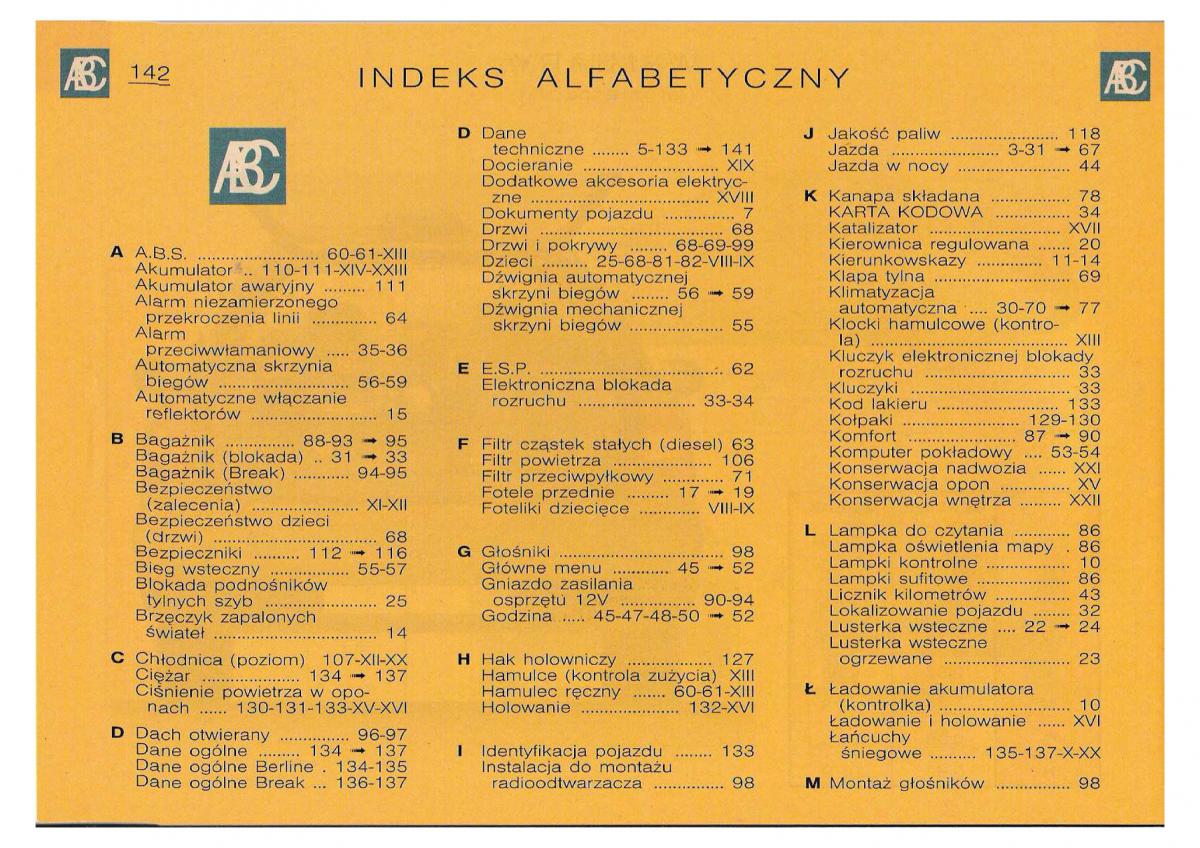 Citroen C5 I FL instrukcja obslugi / page 144