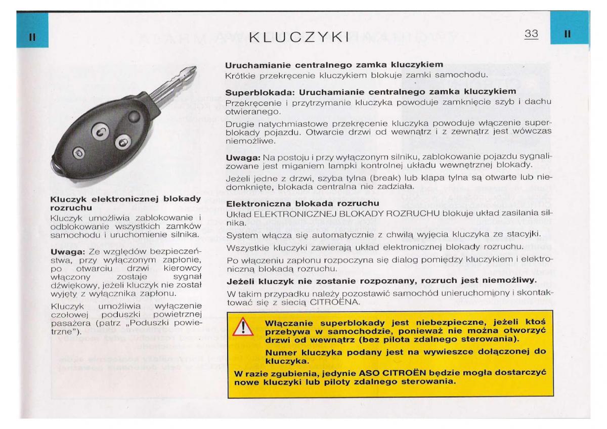 Citroen C5 I FL instrukcja obslugi / page 35