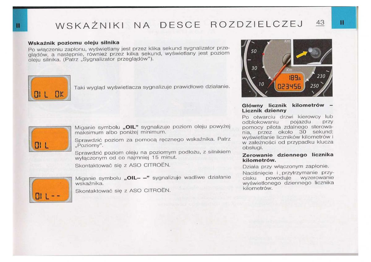 Citroen C5 I FL instrukcja obslugi / page 45