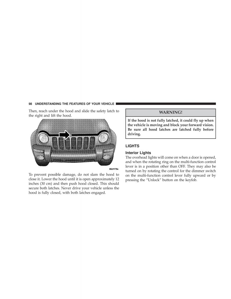 Jeep Liberty Cherokee KJ owners manual / page 98