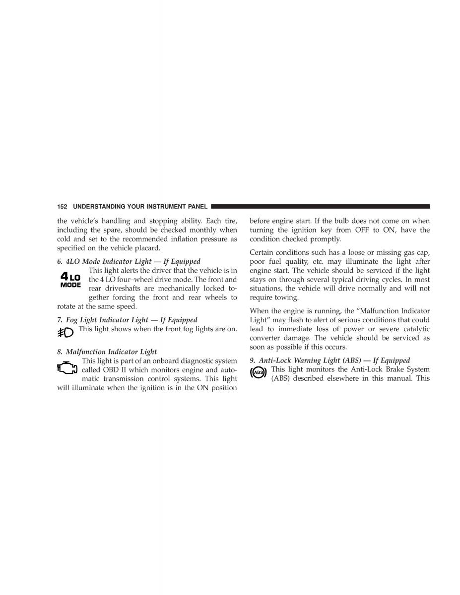 Jeep Liberty Cherokee KJ owners manual / page 152