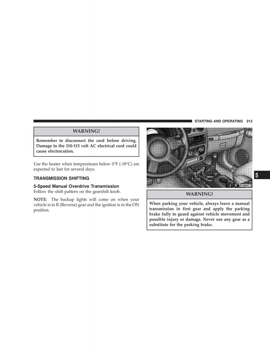 Jeep Liberty Cherokee KJ owners manual / page 213