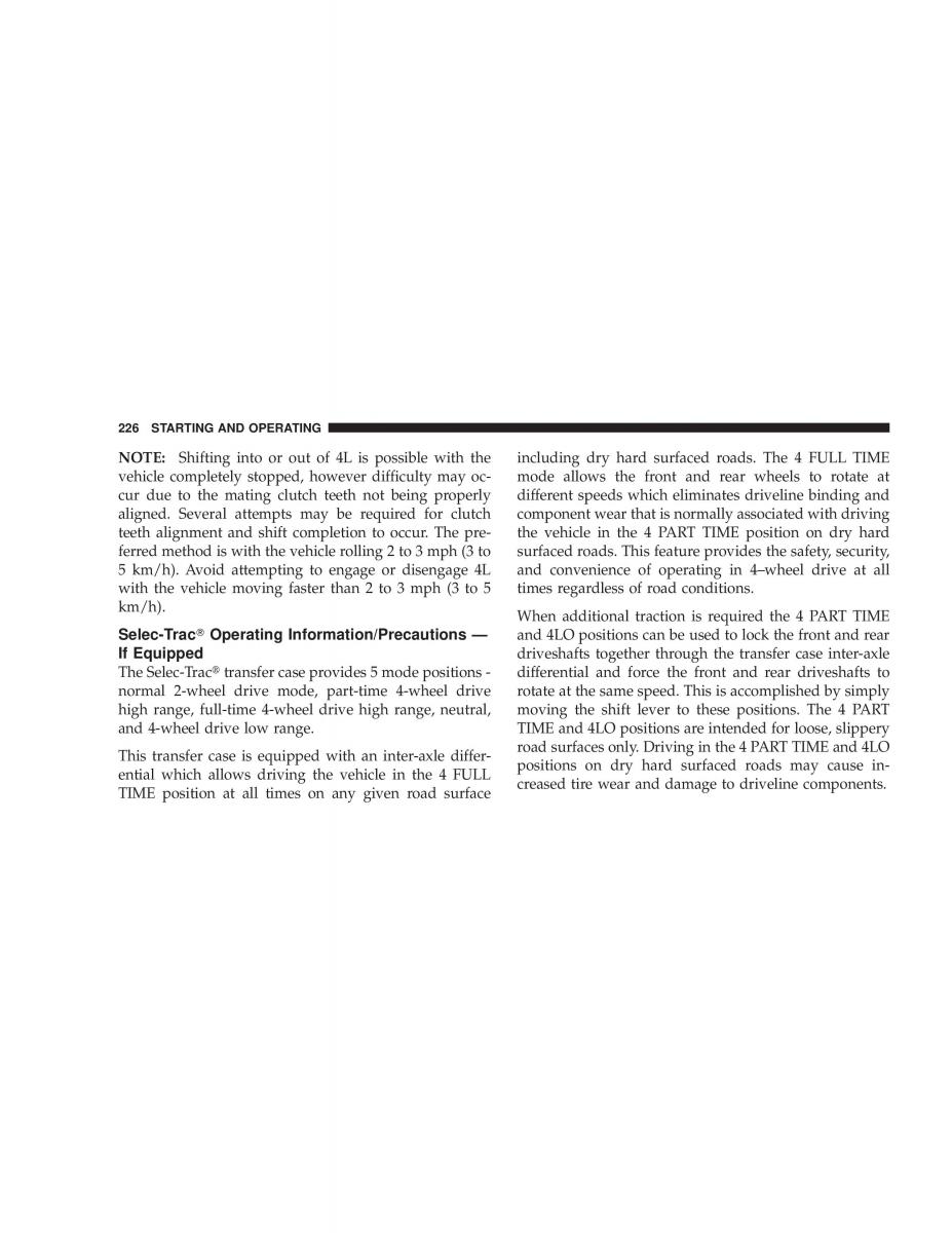 Jeep Liberty Cherokee KJ owners manual / page 226