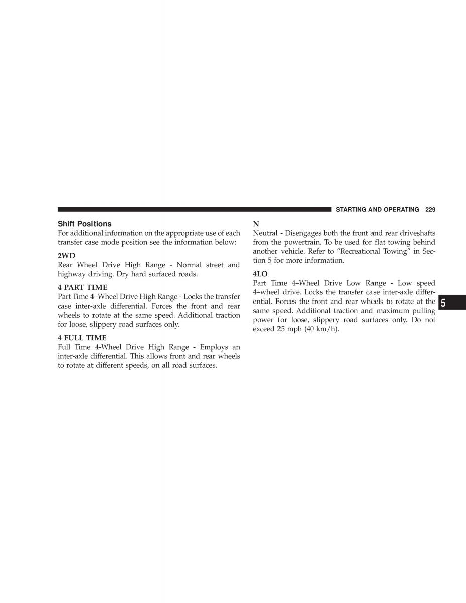 Jeep Liberty Cherokee KJ owners manual / page 229