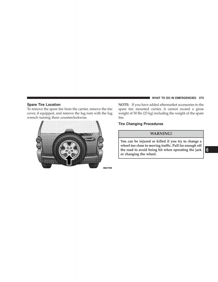 Jeep Liberty Cherokee KJ owners manual / page 275