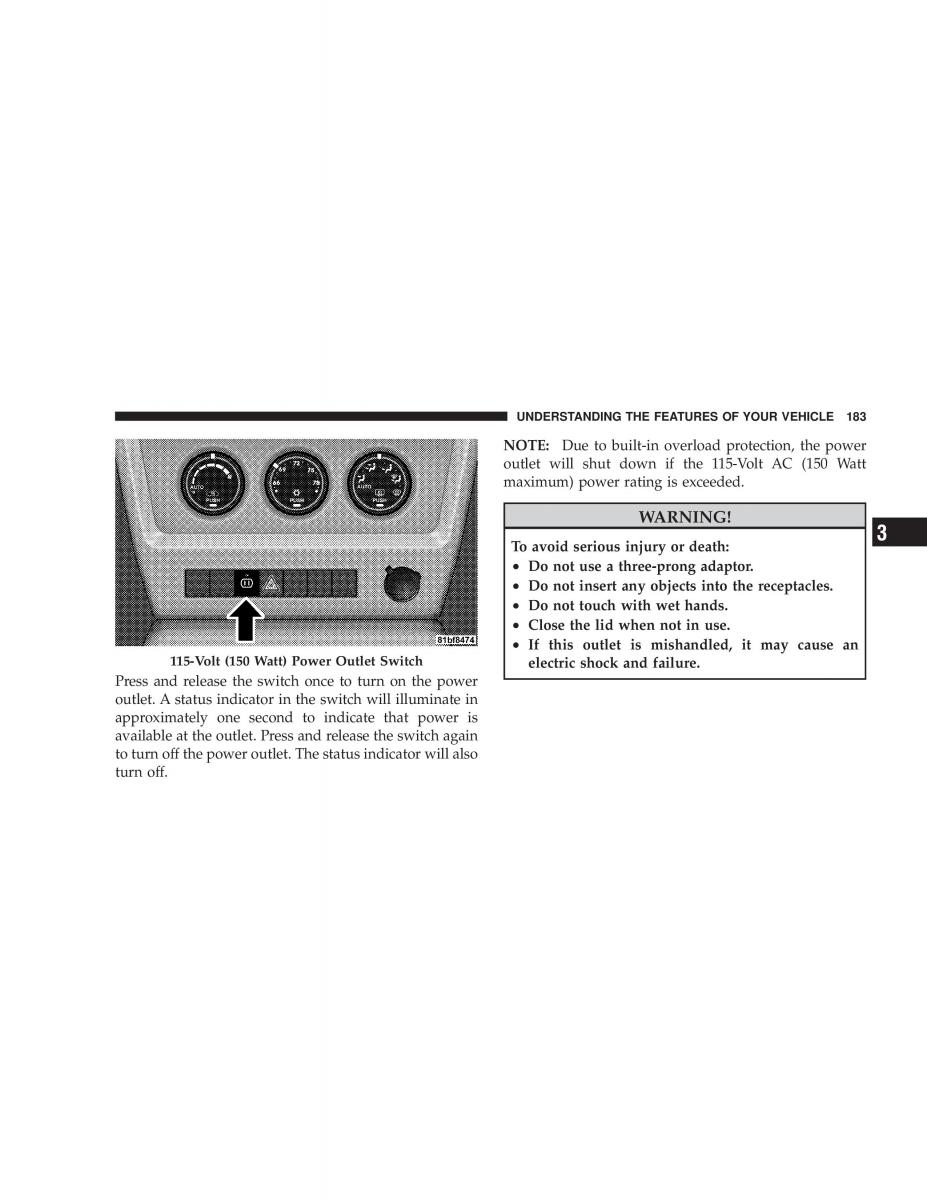 Jeep Liberty Cherokee KK owners manual / page 185