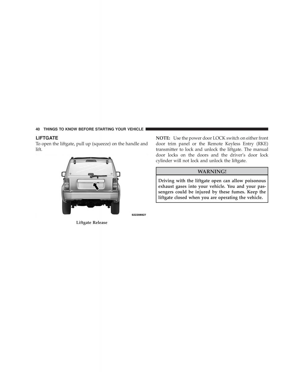 Jeep Liberty Cherokee KK owners manual / page 42