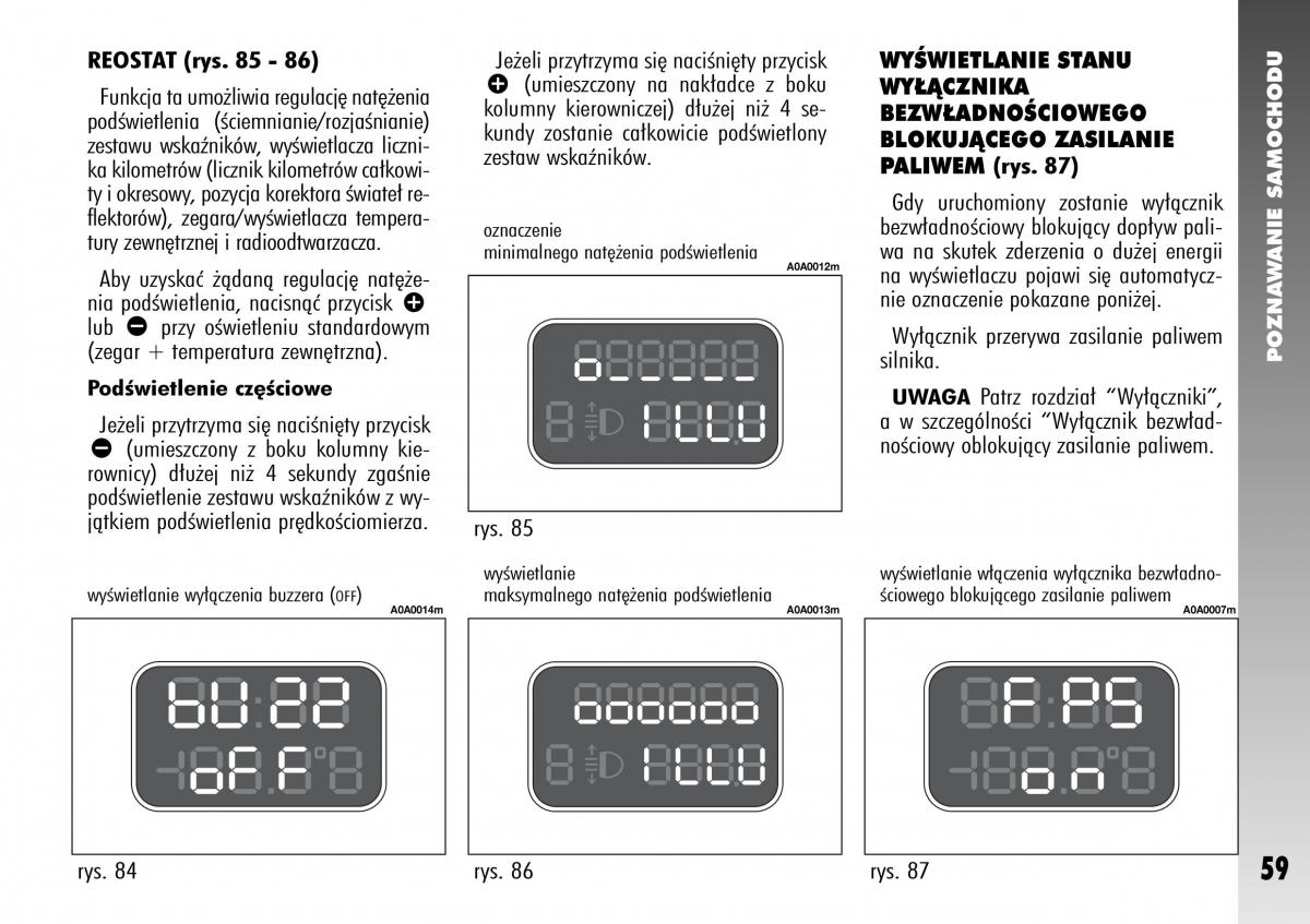 Alfa Romeo 147 instrukcja obslugi / page 61