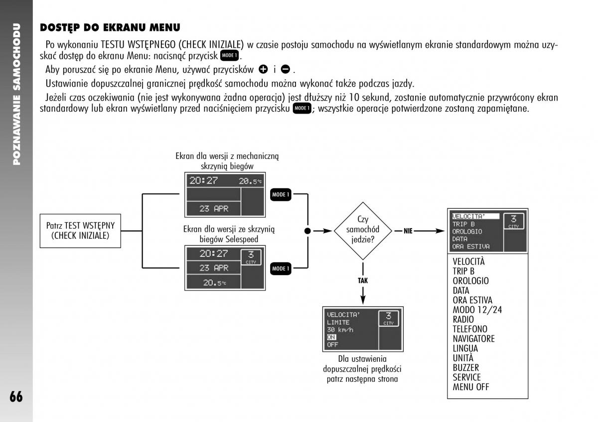 Alfa Romeo 147 instrukcja obslugi / page 68