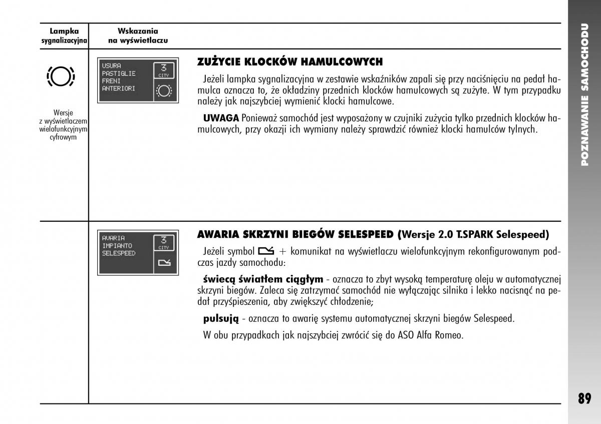 Alfa Romeo 147 instrukcja obslugi / page 91