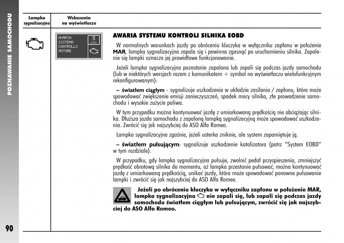 Alfa Romeo 147 instrukcja obslugi / page 92