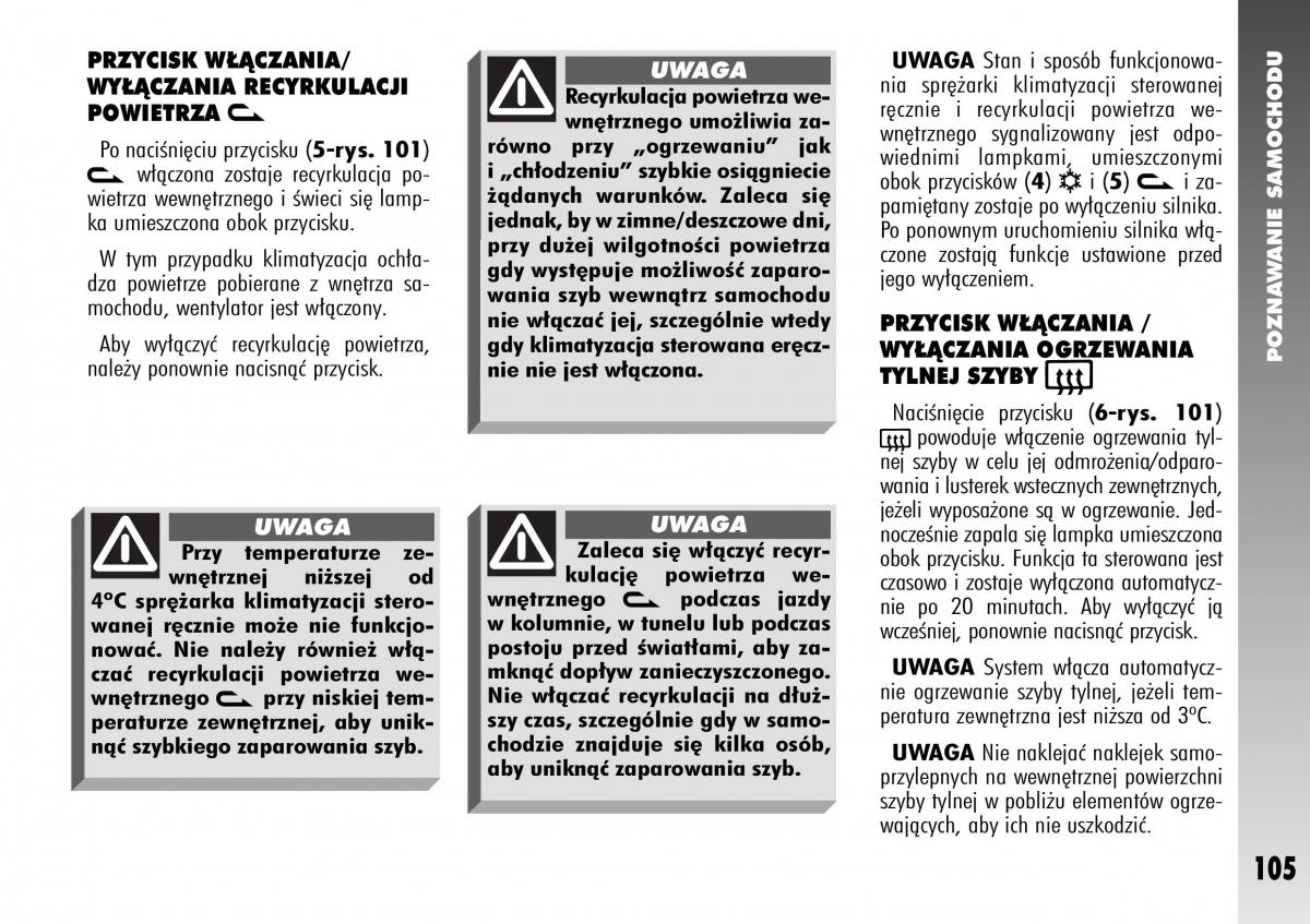 Alfa Romeo 147 instrukcja obslugi / page 107