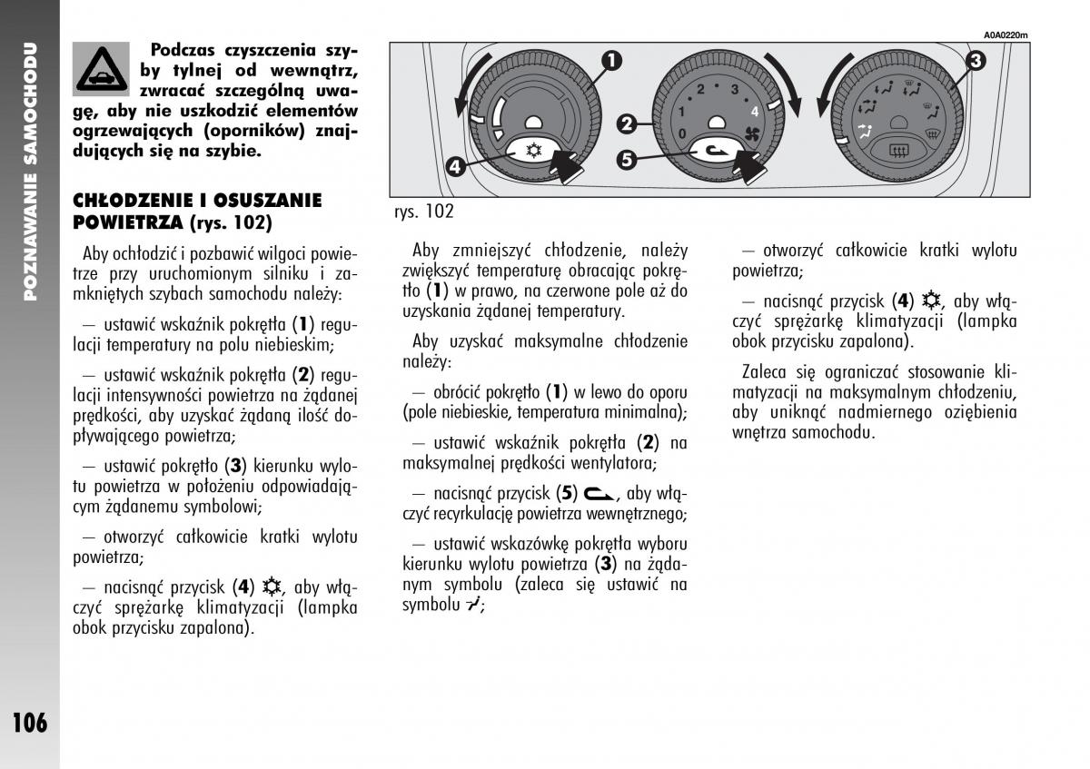 Alfa Romeo 147 instrukcja obslugi / page 108