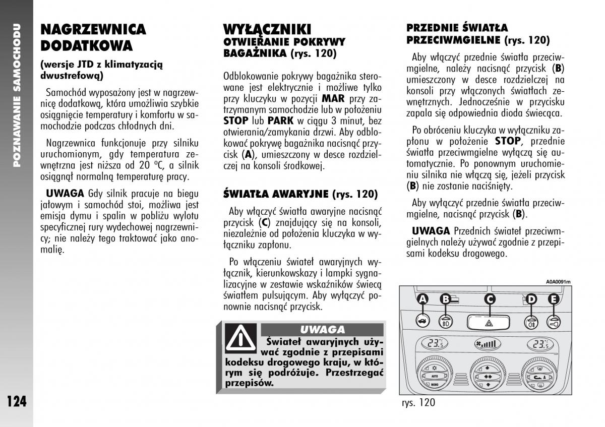 Alfa Romeo 147 instrukcja obslugi / page 126