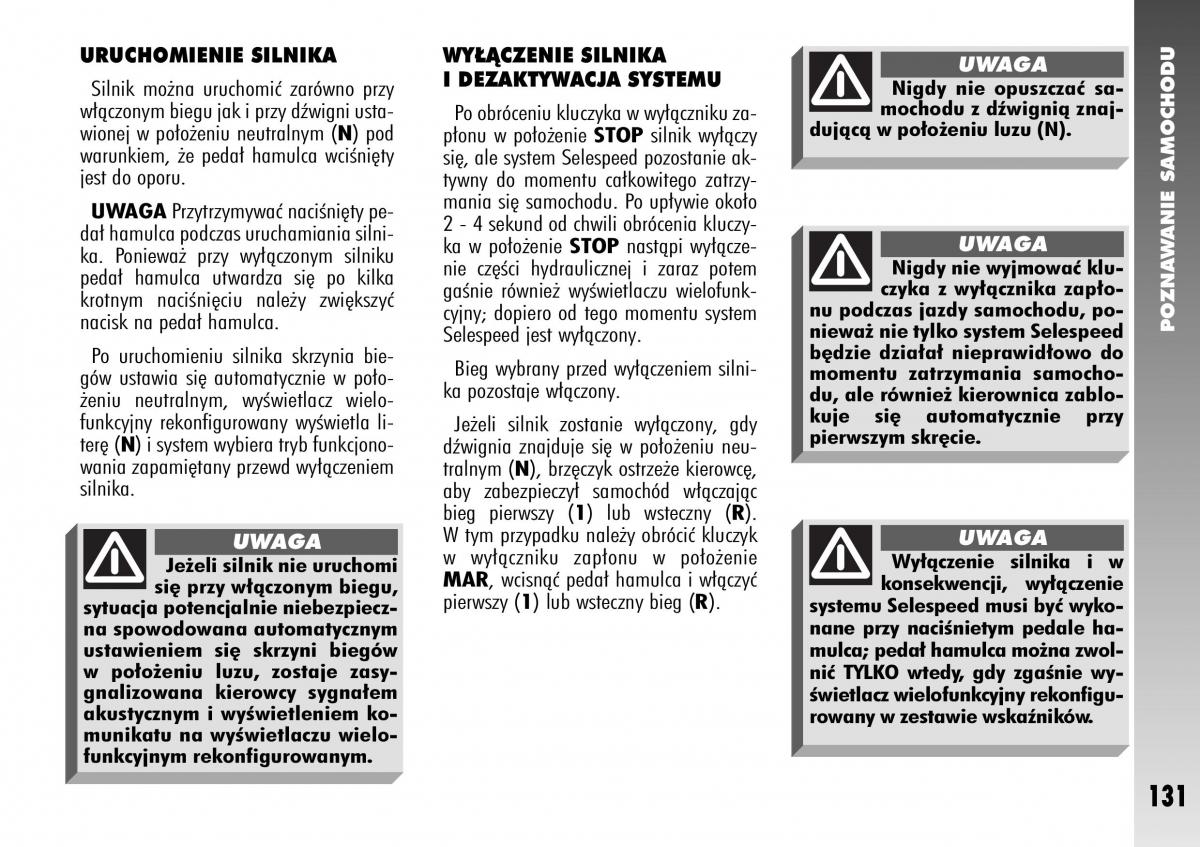 Alfa Romeo 147 instrukcja obslugi / page 133