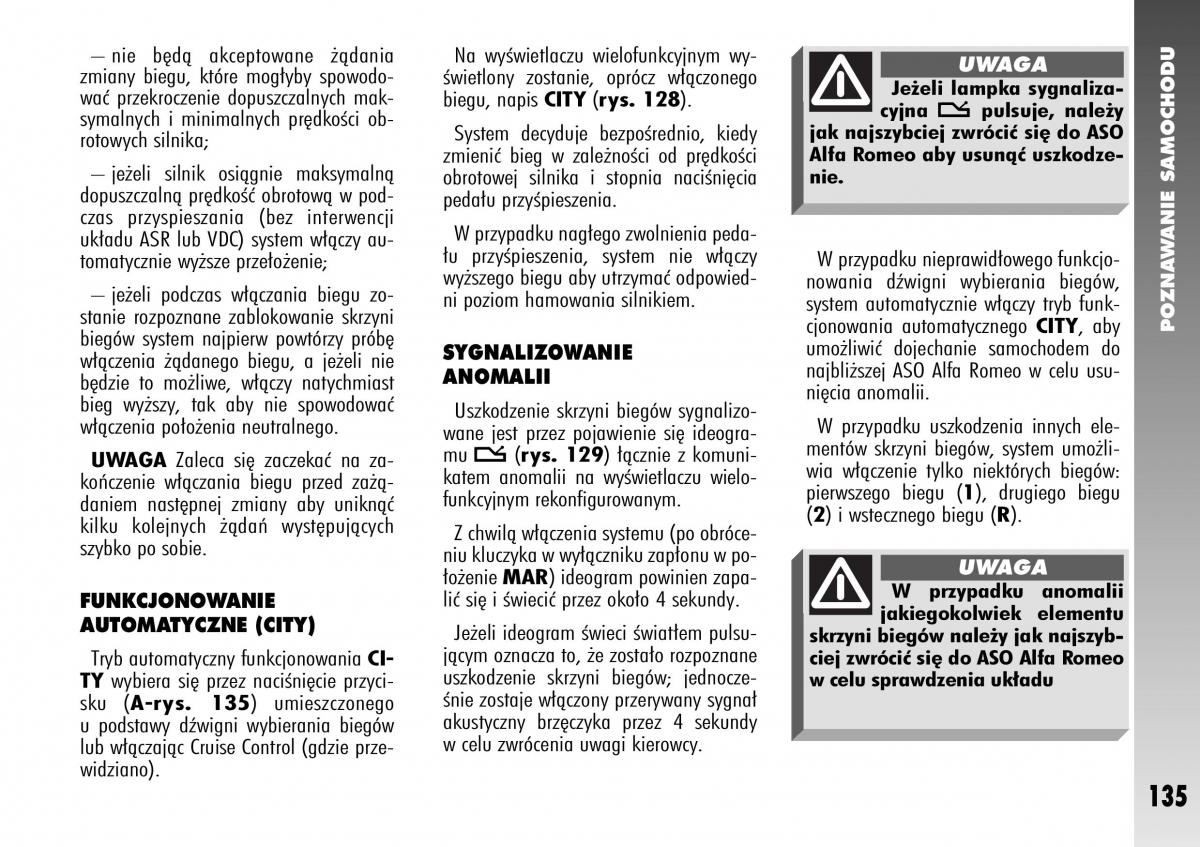 Alfa Romeo 147 instrukcja obslugi / page 137