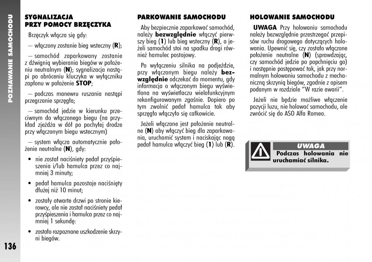 Alfa Romeo 147 instrukcja obslugi / page 138