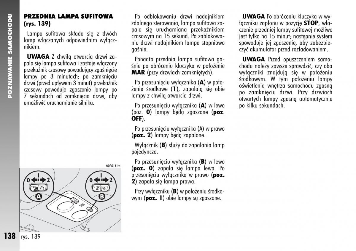 Alfa Romeo 147 instrukcja obslugi / page 140