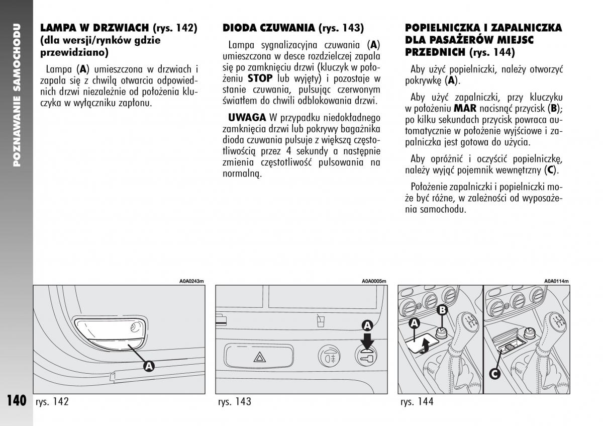 Alfa Romeo 147 instrukcja obslugi / page 142