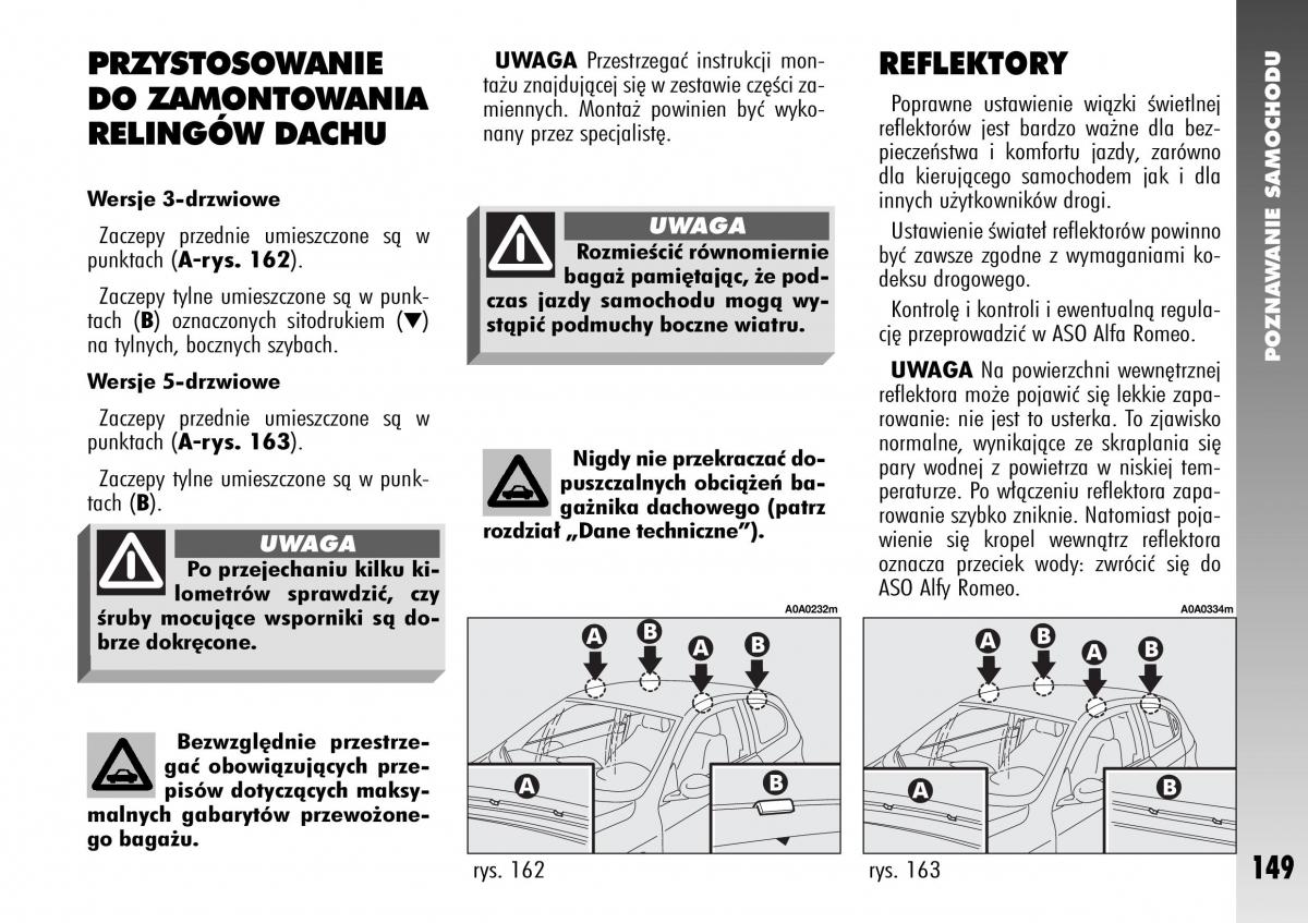 Alfa Romeo 147 instrukcja obslugi / page 151