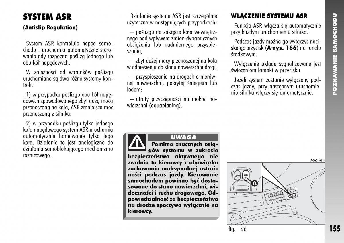 Alfa Romeo 147 instrukcja obslugi / page 157