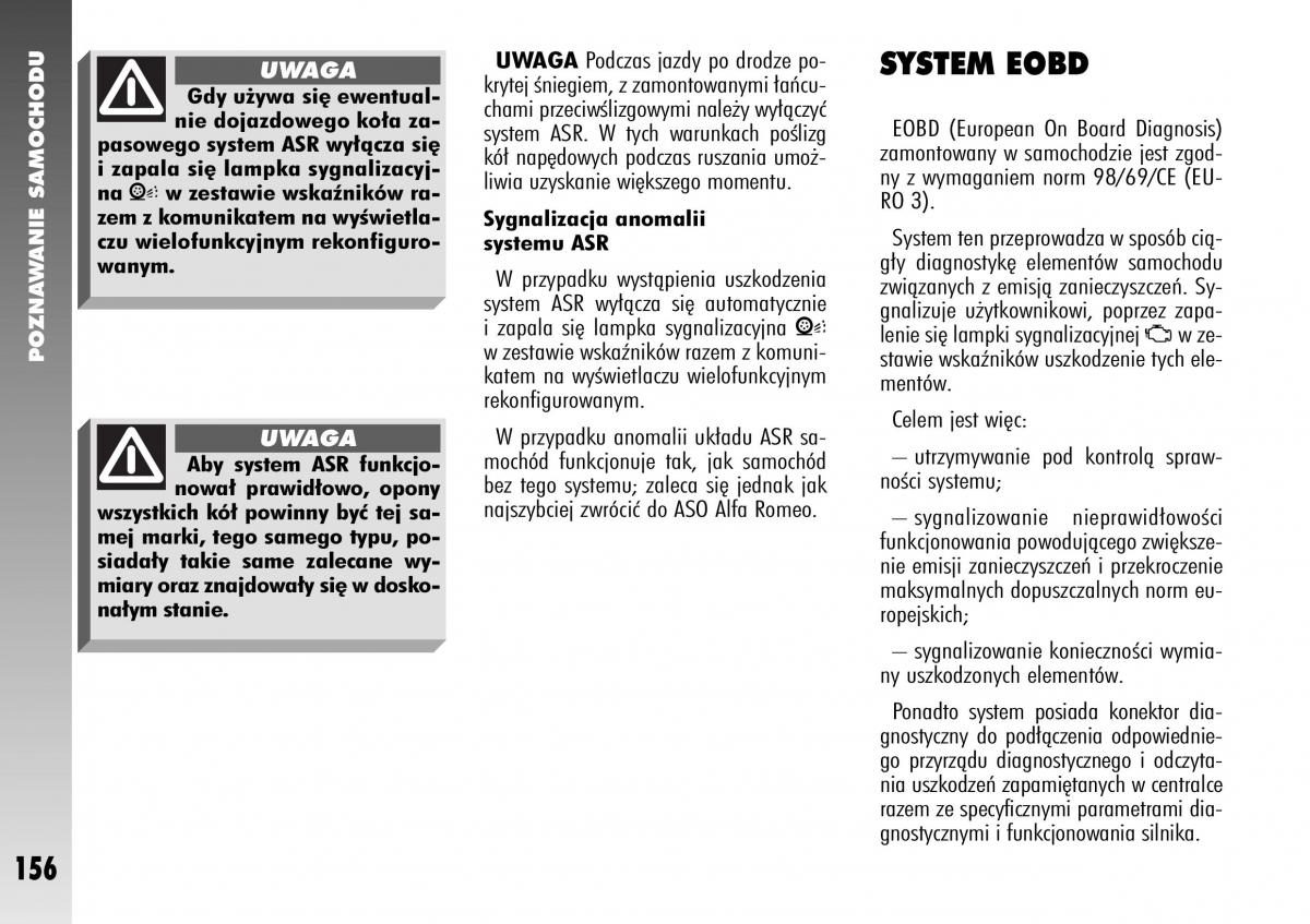 Alfa Romeo 147 instrukcja obslugi / page 158