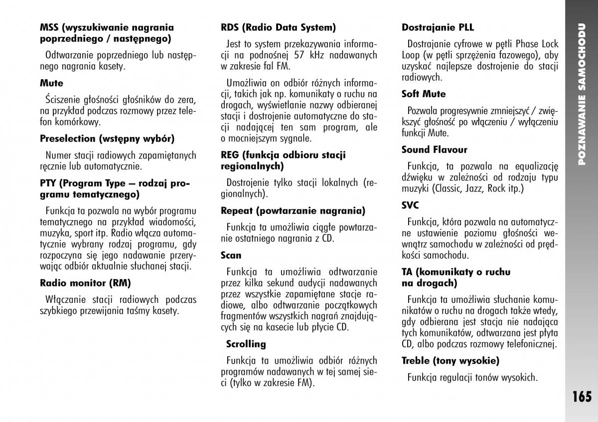 Alfa Romeo 147 instrukcja obslugi / page 167