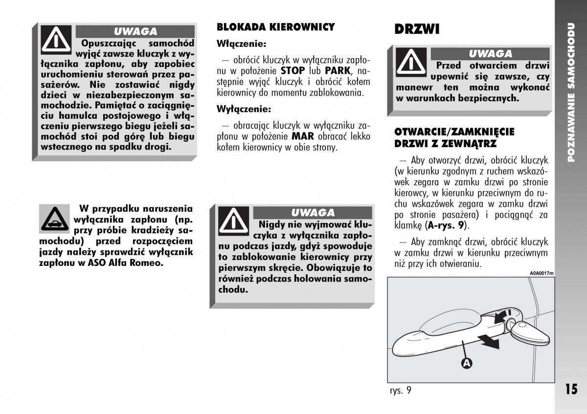 manual  Alfa Romeo 147 instrukcja / page 17