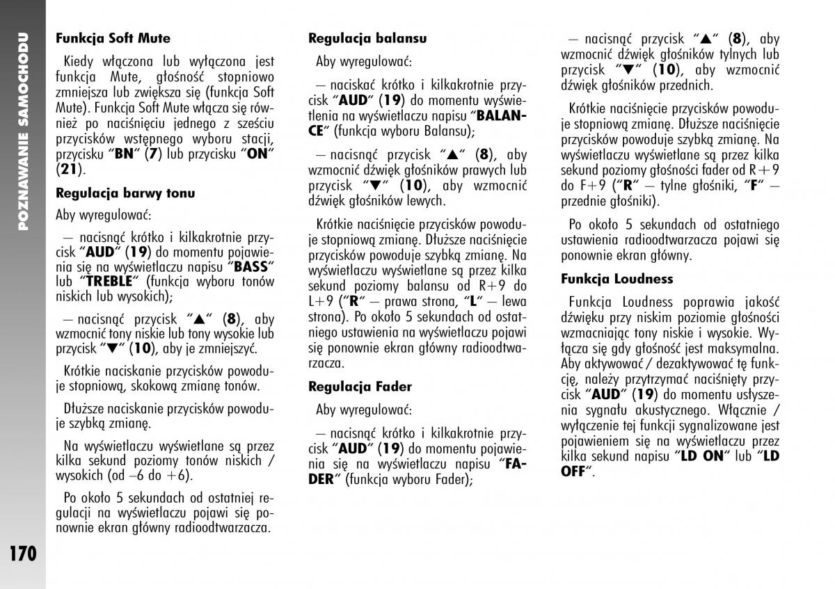 Alfa Romeo 147 instrukcja obslugi / page 172