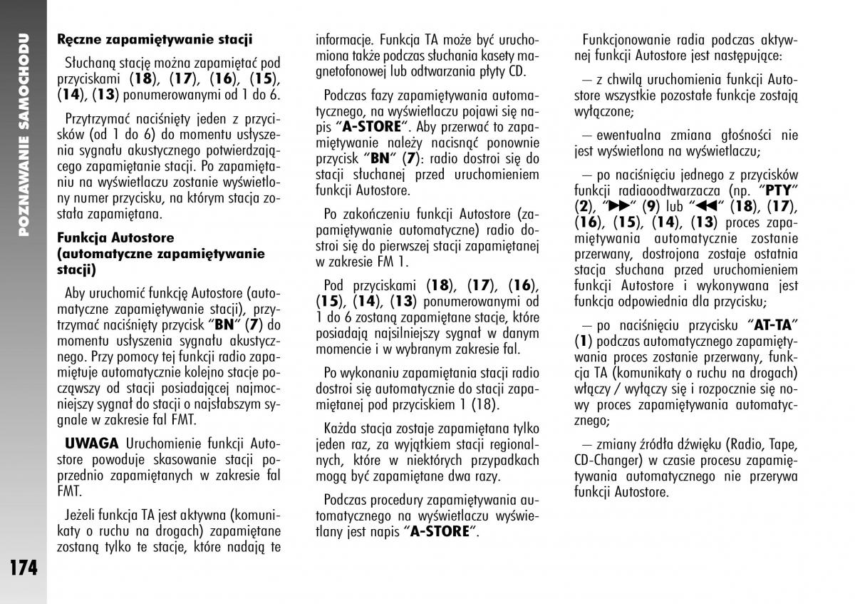 Alfa Romeo 147 instrukcja obslugi / page 176