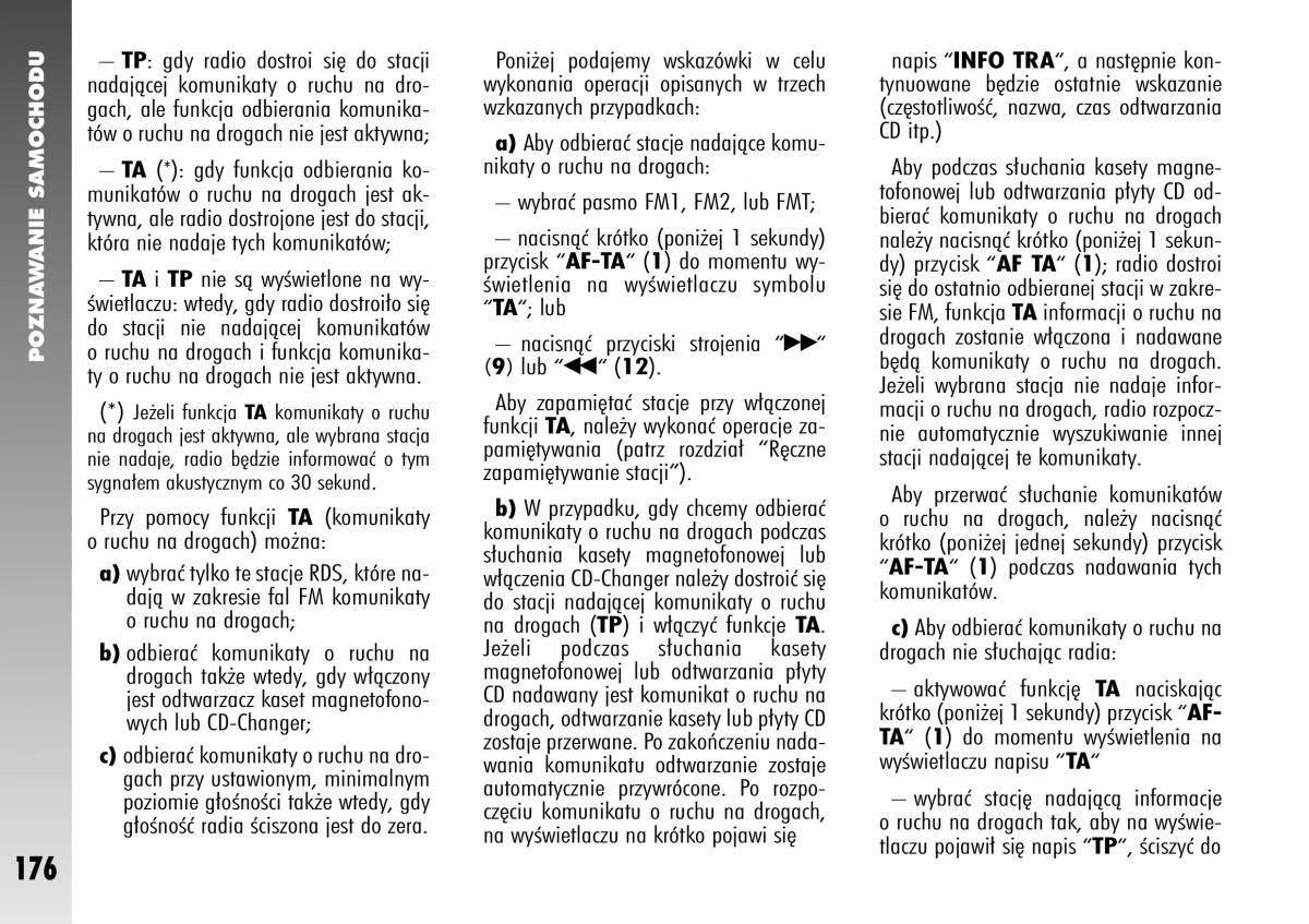 Alfa Romeo 147 instrukcja obslugi / page 178