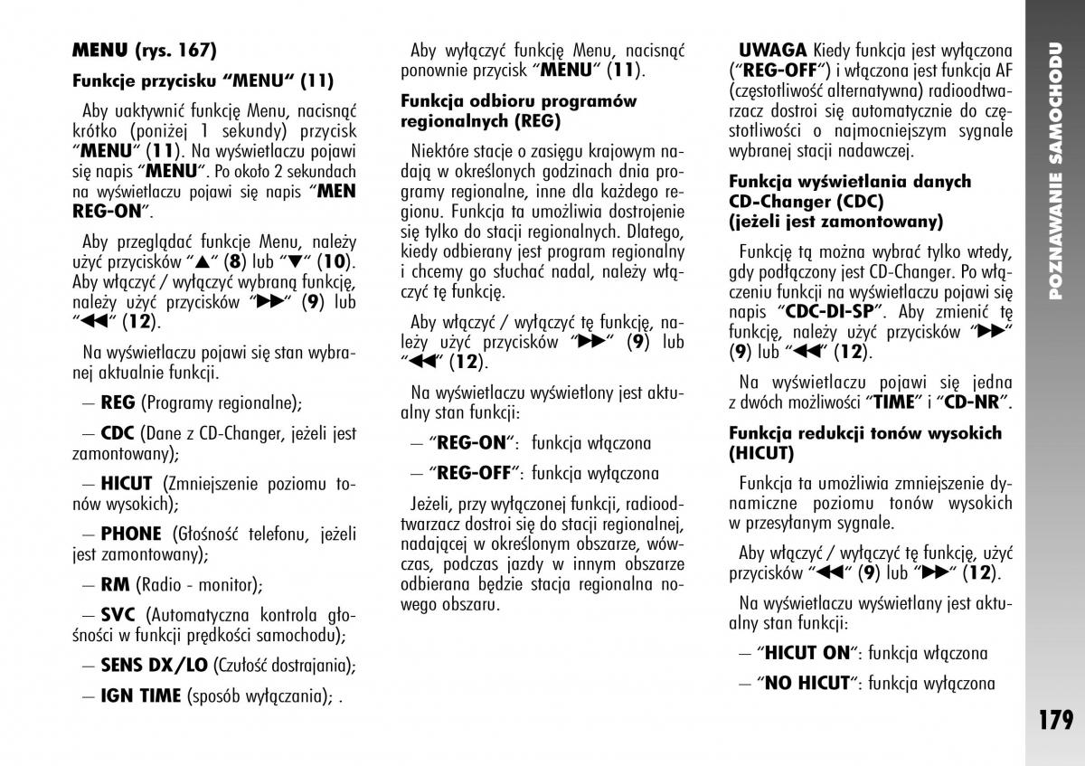 Alfa Romeo 147 instrukcja obslugi / page 181