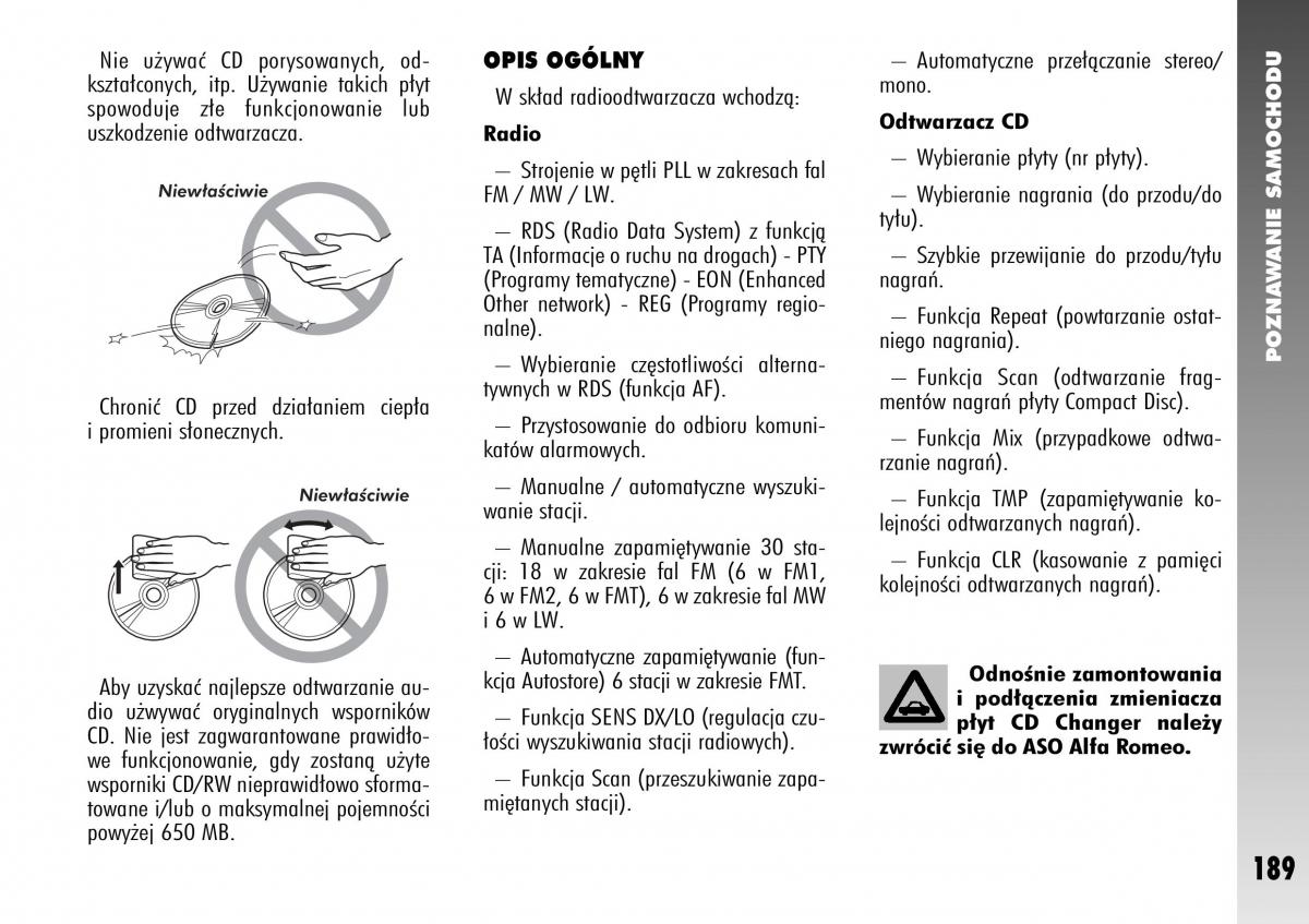 Alfa Romeo 147 instrukcja obslugi / page 191