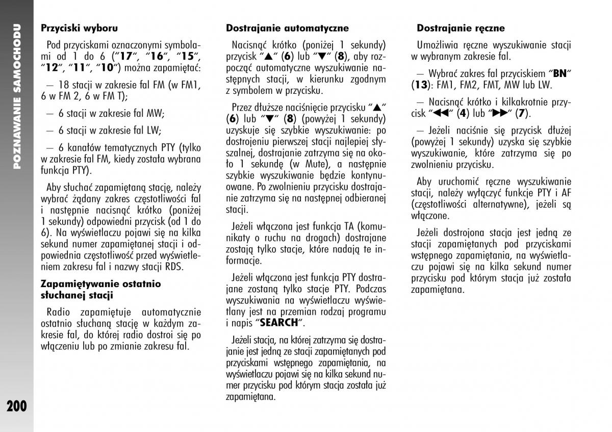 Alfa Romeo 147 instrukcja obslugi / page 202