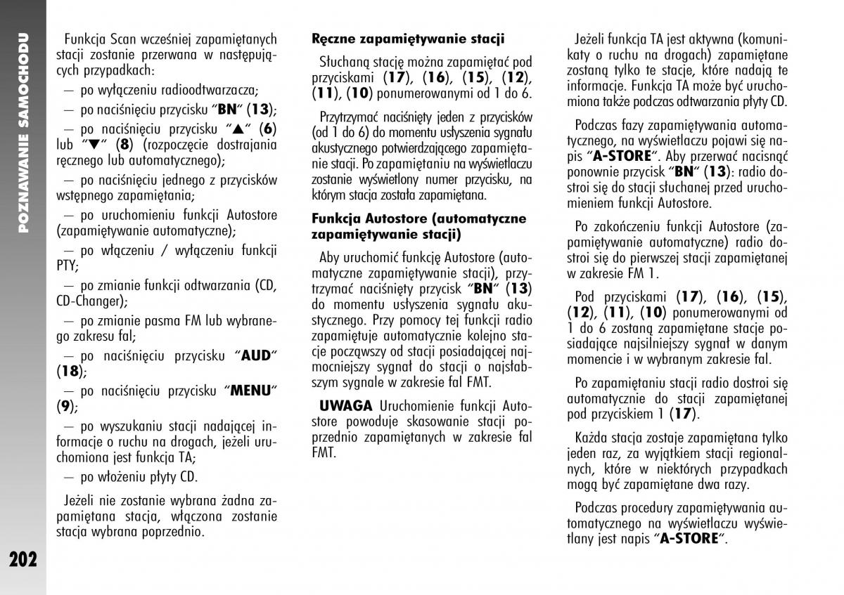 Alfa Romeo 147 instrukcja obslugi / page 204