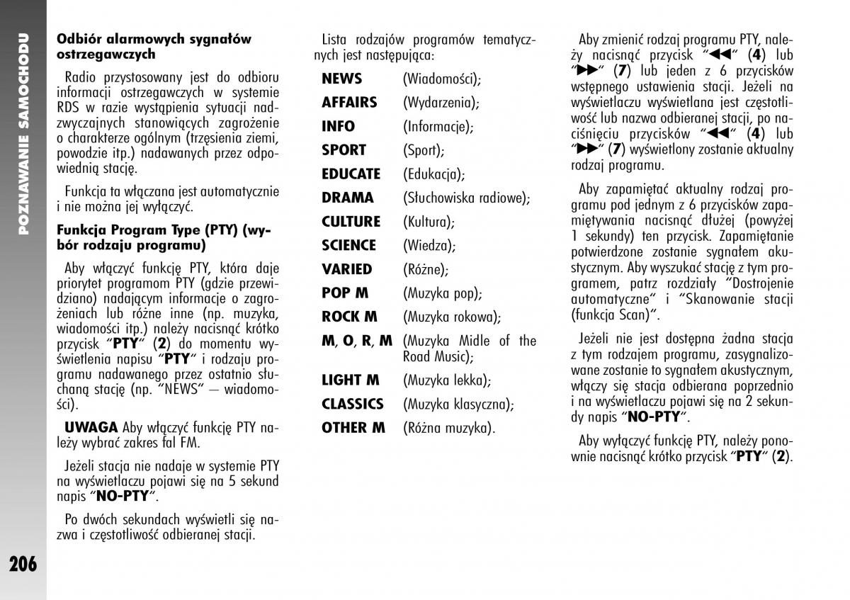 Alfa Romeo 147 instrukcja obslugi / page 208