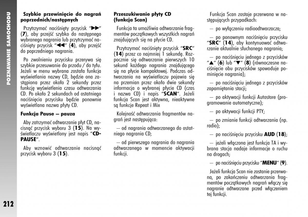 Alfa Romeo 147 instrukcja obslugi / page 214