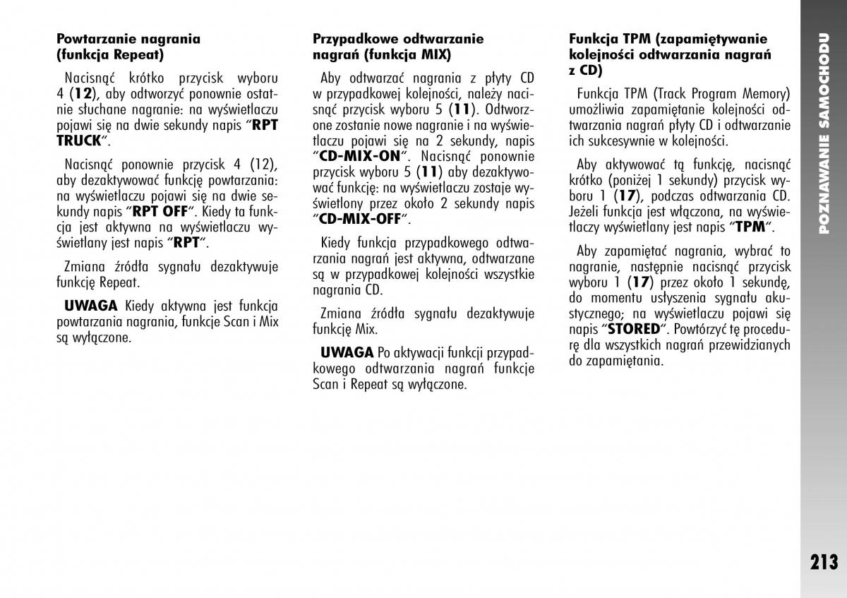 Alfa Romeo 147 instrukcja obslugi / page 215