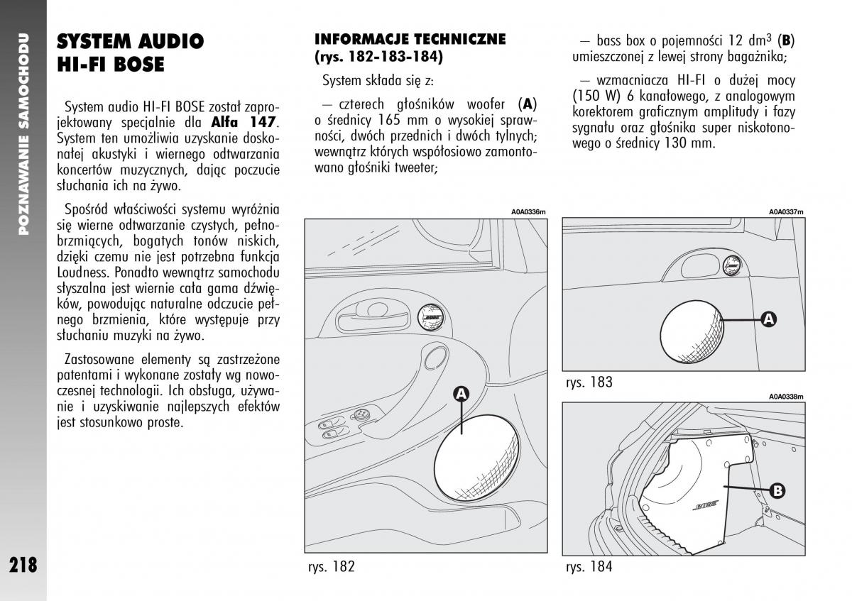 Alfa Romeo 147 instrukcja obslugi / page 220