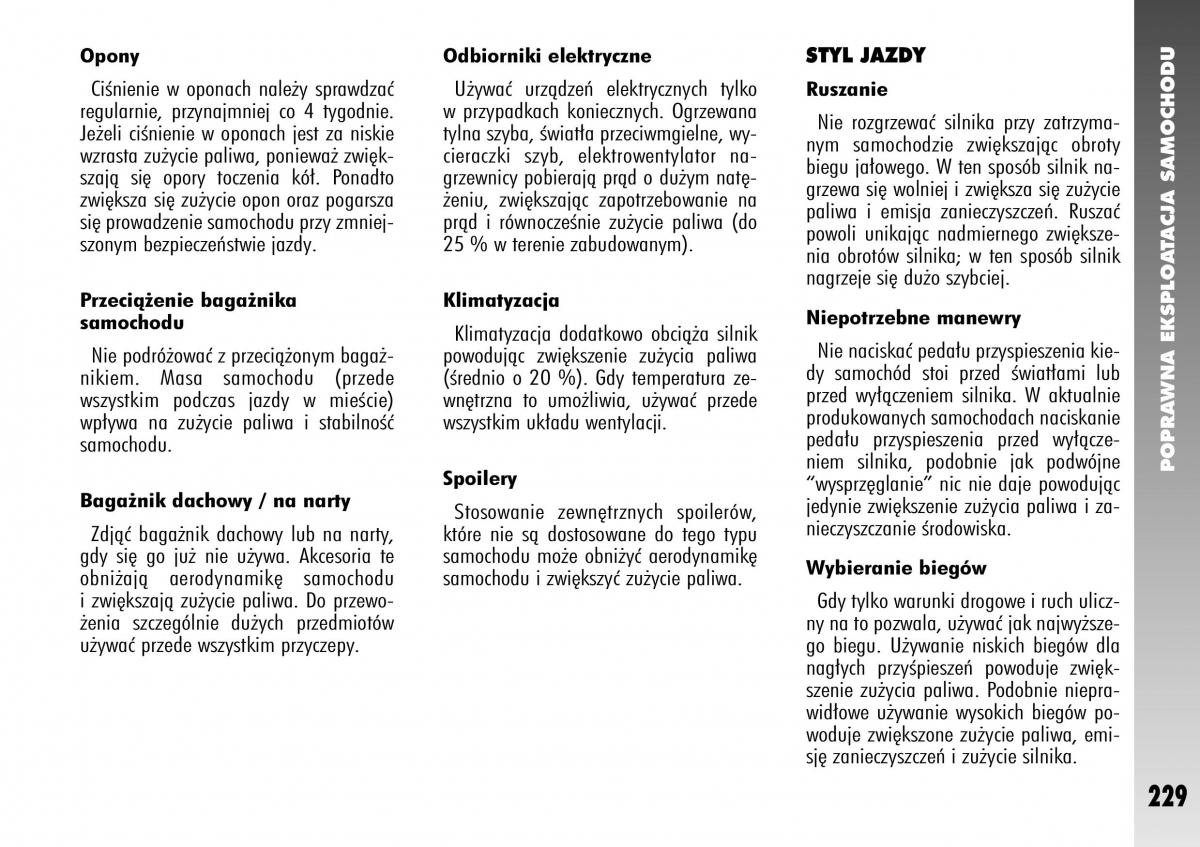 Alfa Romeo 147 instrukcja obslugi / page 231