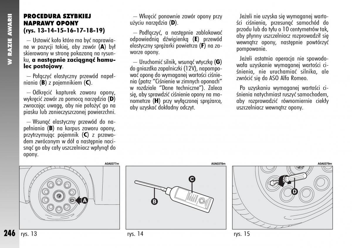 Alfa Romeo 147 instrukcja obslugi / page 248