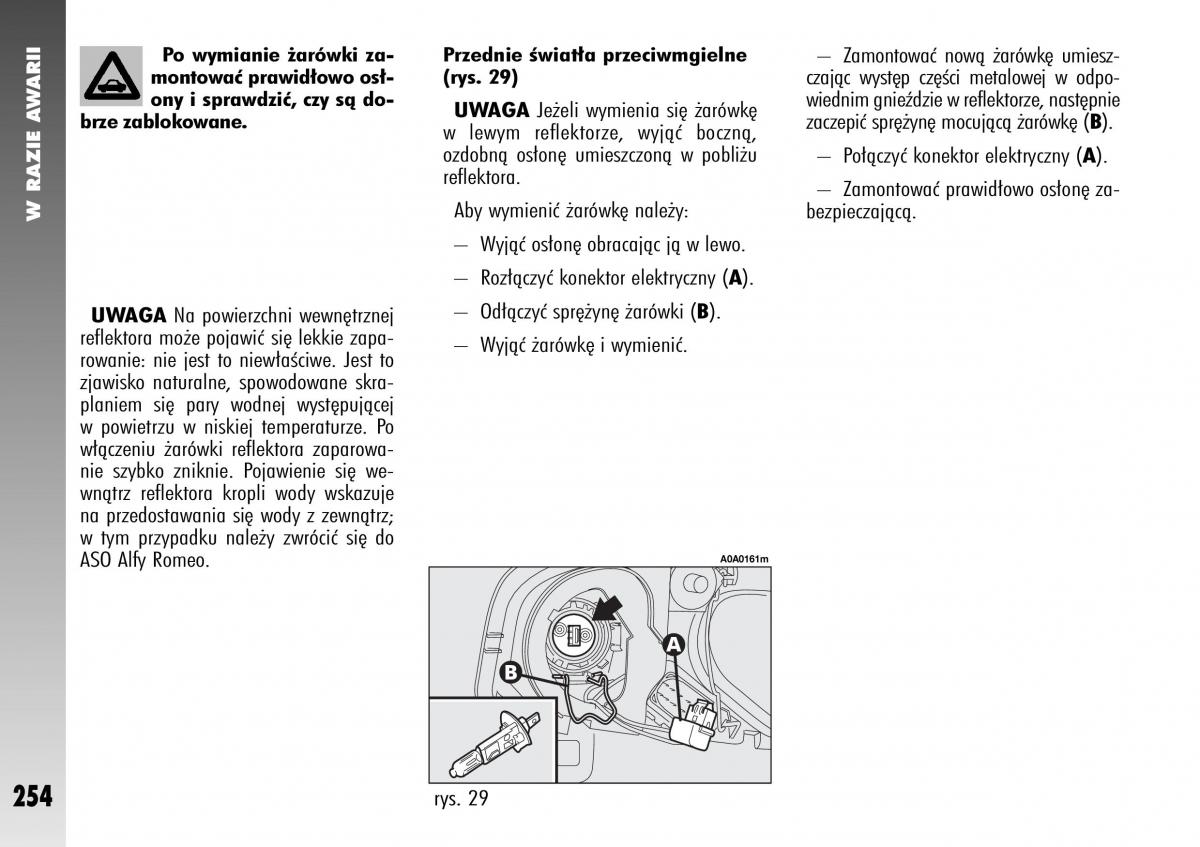 Alfa Romeo 147 instrukcja obslugi / page 256